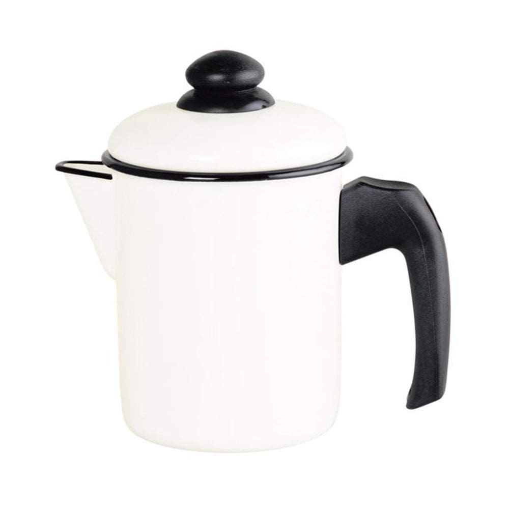 Leiteira Esmaltada Branca 900ml Com Tampa Ewel
