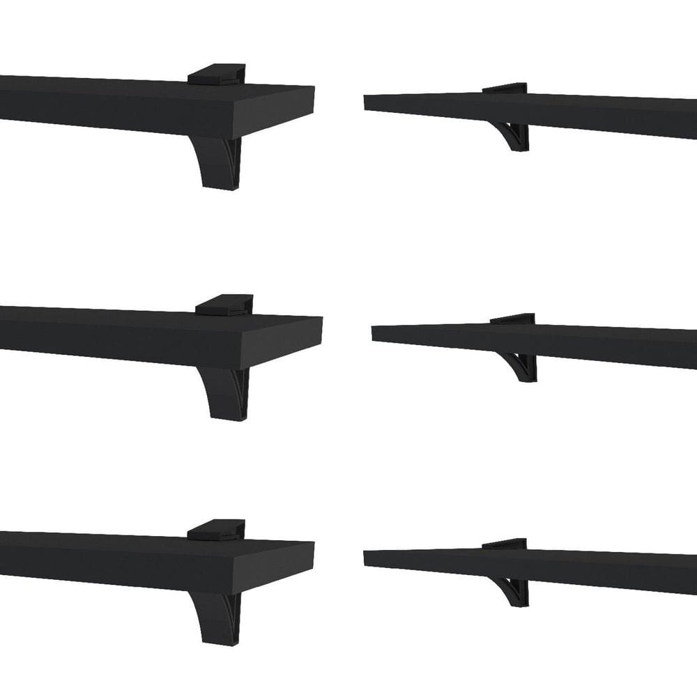 Prateleiras em Mdp com Suporte Belle 7,8 X 80cm Decore Preto