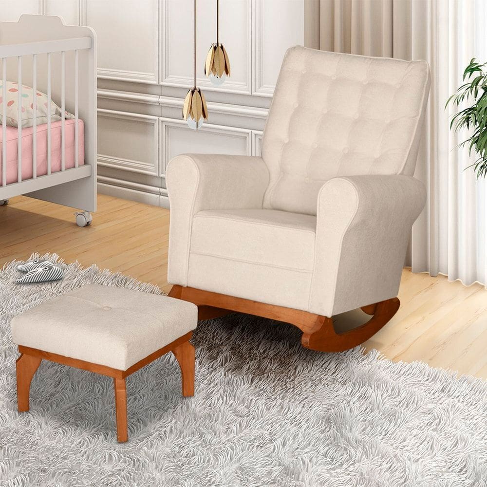 Poltrona de Amamentação Bouclê com Balanço Paris Off White