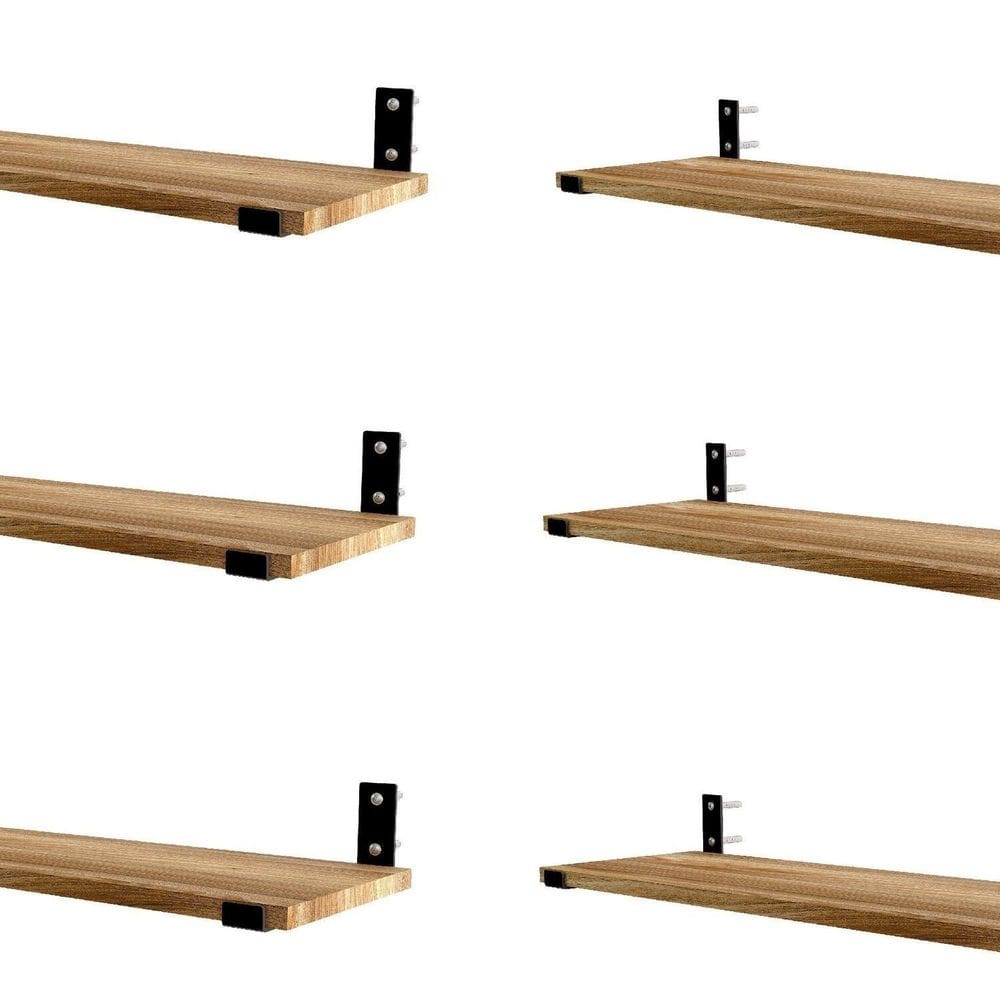 Kit 6 Prateleiras Invert 20100 Decore Mel/Preto