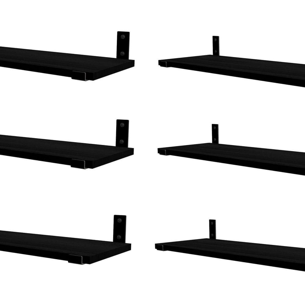 Kit 6 Prateleiras Invert 2060 Decore Preto