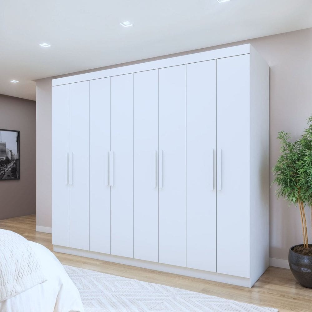 Guarda-roupa Casal 8 Portas 4 Gavetas Andara Soft Branco