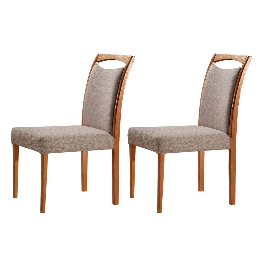 Conjunto 2 Cadeiras Madeira Maciça Safira Brisa / Imbuia Natural