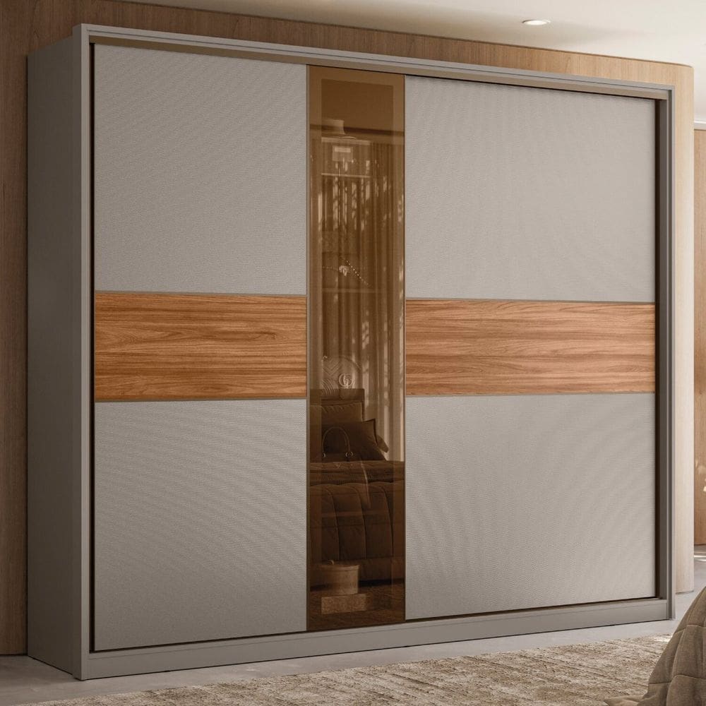 Guarda-roupa Casal 2 Portas Authentic Nogueira/Nude Prime