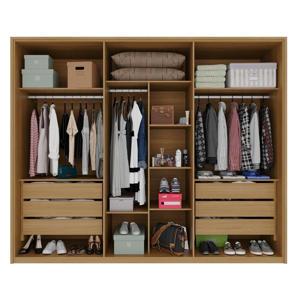Guarda-roupa Casal 6 Portas 6 Gavetas Lizz Hannover | Ponto
