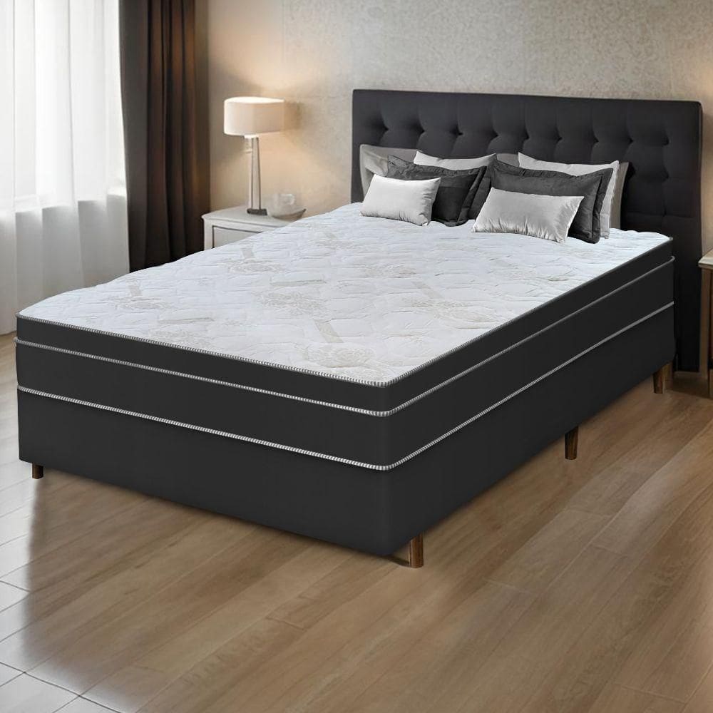 Colchão King Com Massageador Espuma D33 Função Ortopédica 193x203cm Preto