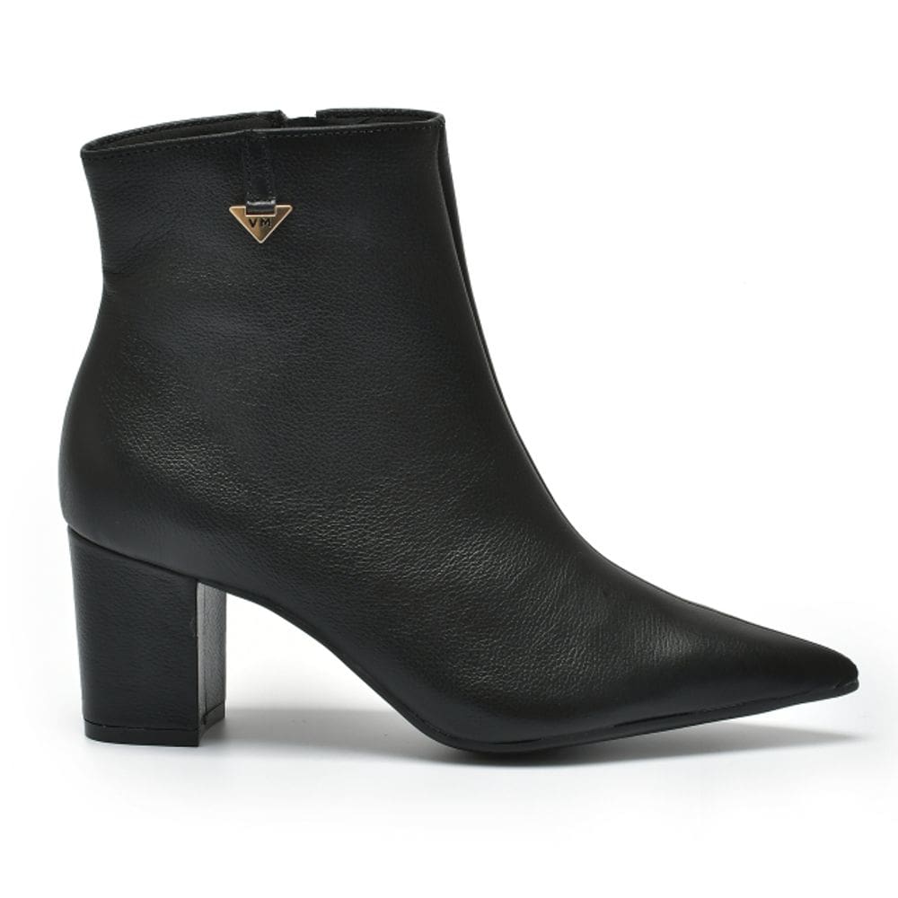 Bota Feminina Em Couro Com Salto Bloco Via Marte 236-003-01