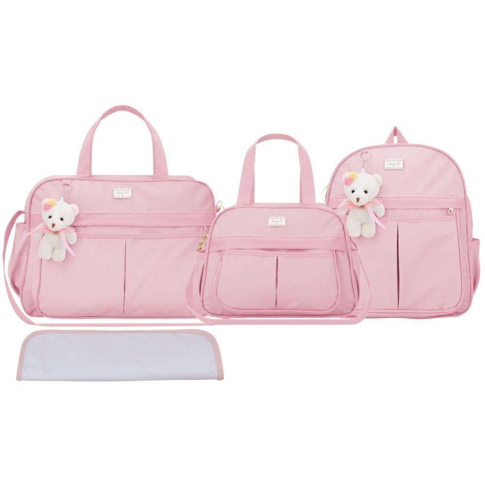 Kit Bolsas Maternidade Espera Feliz Luxo Hope Rosa