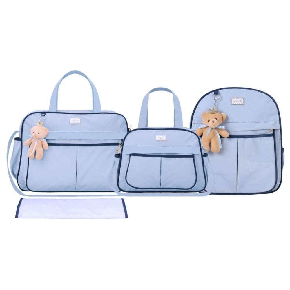 Kit Bolsas Maternidade Espera Feliz Luxo Hope Azul Claro