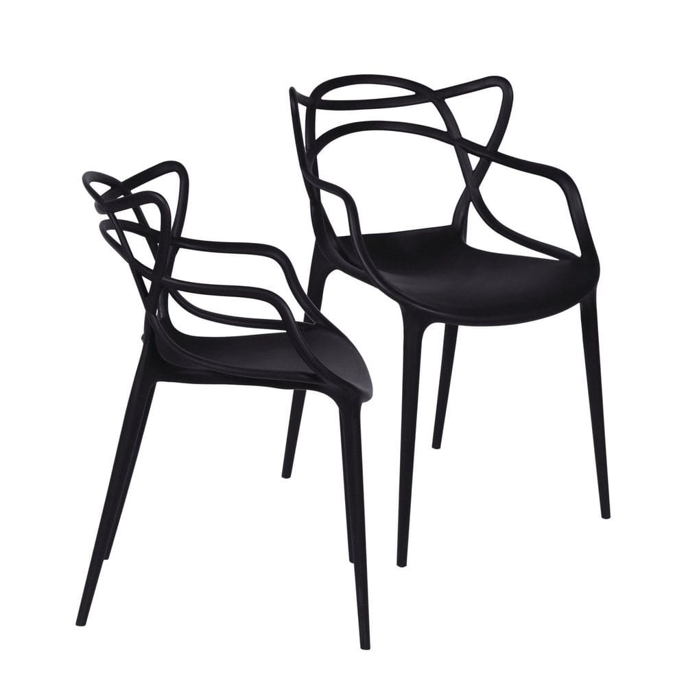 Kit 2 Cadeiras para Sala de Estar Solna Preto