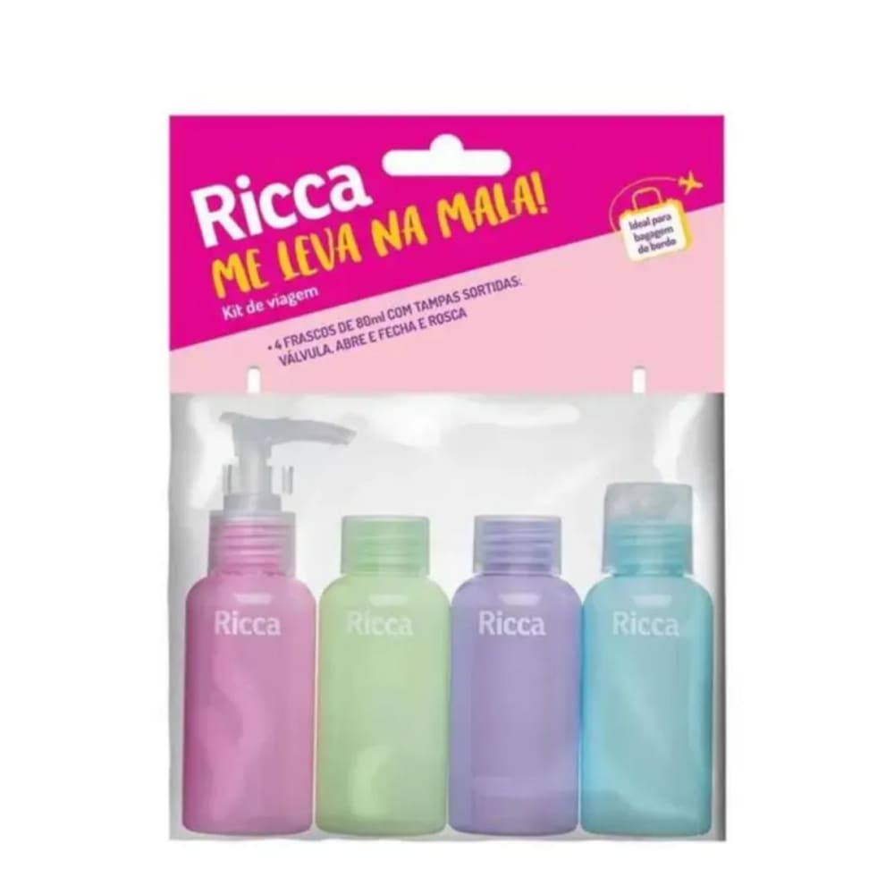 Ricca Conjunto Com 4 Frascos de Viagem Me Leva Na Mala