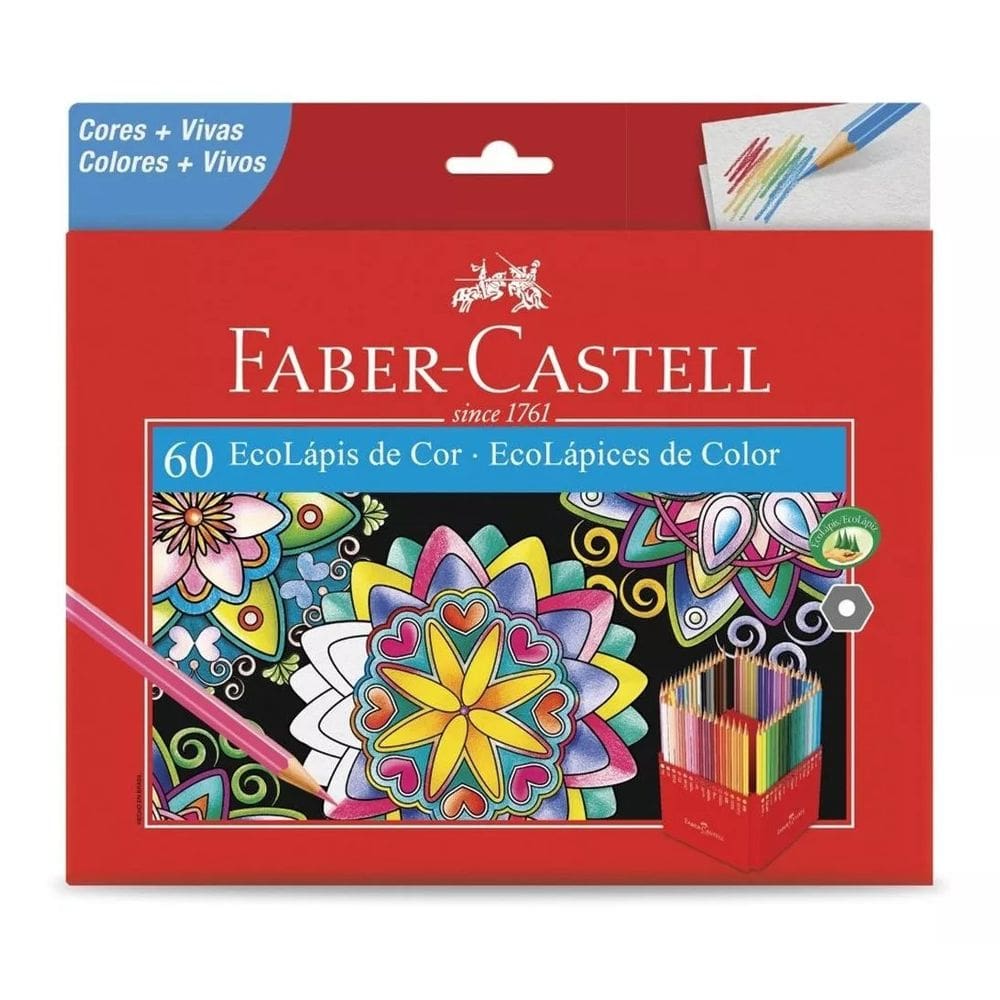 Lápis De Cor 60 Cores Faber Castell Ecolápis