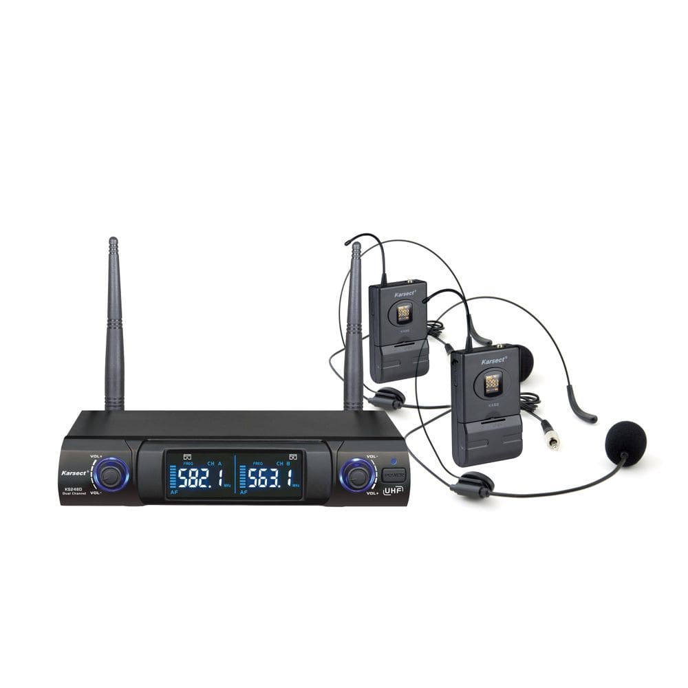 Microfone Transmissor S/ Fio Karsect Ks248dh Duplo Headset