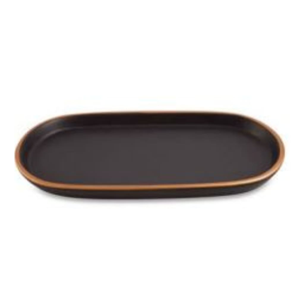 Bandeja Decorativa Cerâmica Preta 15808 12x26,5x14cm Mart