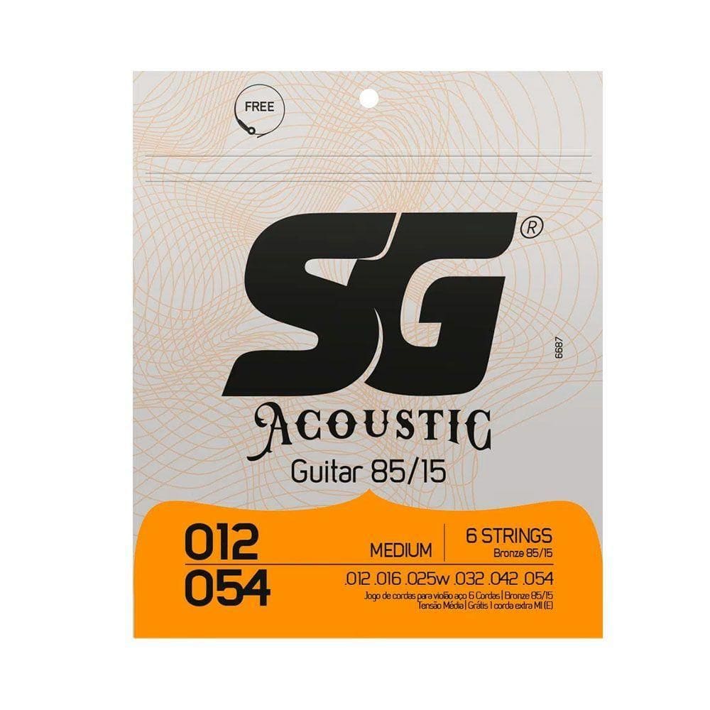 Encordoamento Sg P/ Violão Aço Bronze 85/15 Medium 12/54 - Ec0467