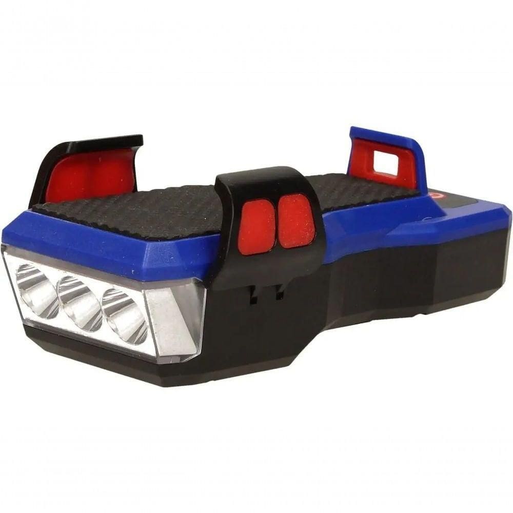 Farol Recarregável Azul Suporte De Celular Para Bicicleta