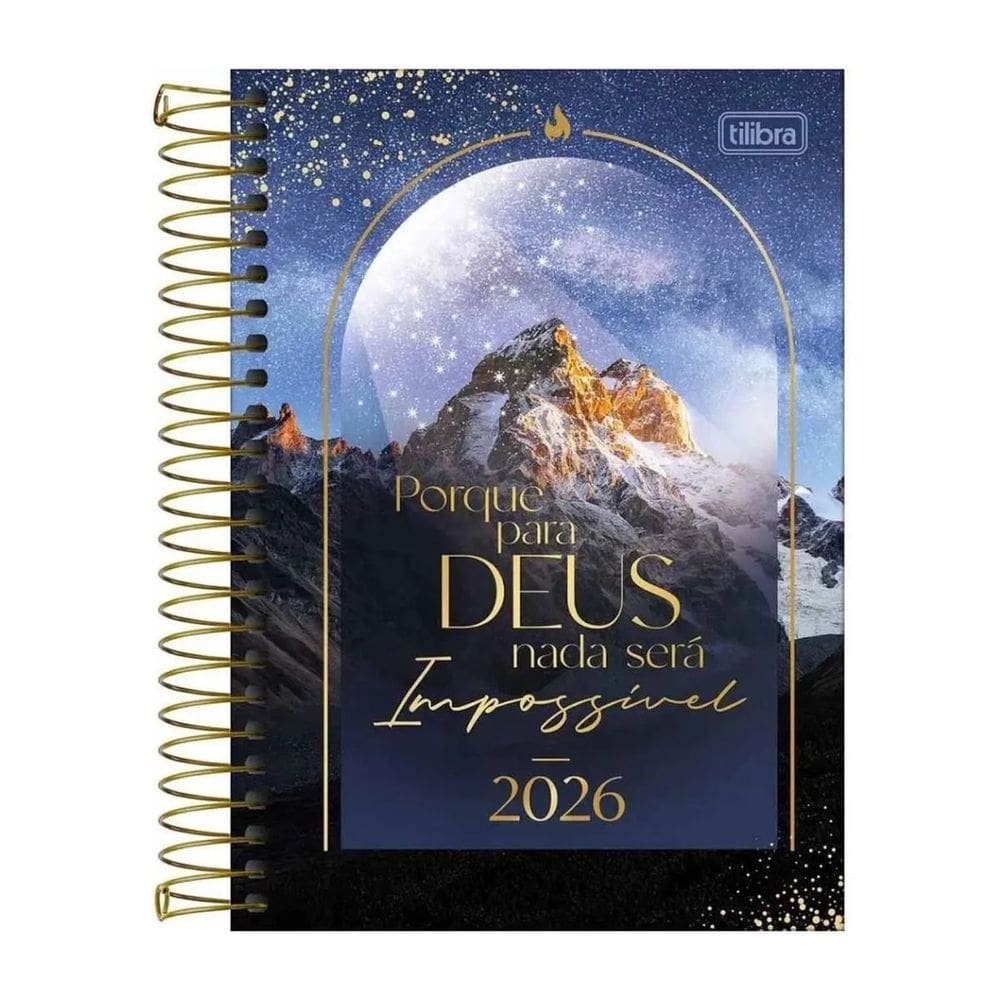 Agenda Bíblica 2026 Espiral Diária Devocional 12,9cm X 18,7cm M5 - Tilibra