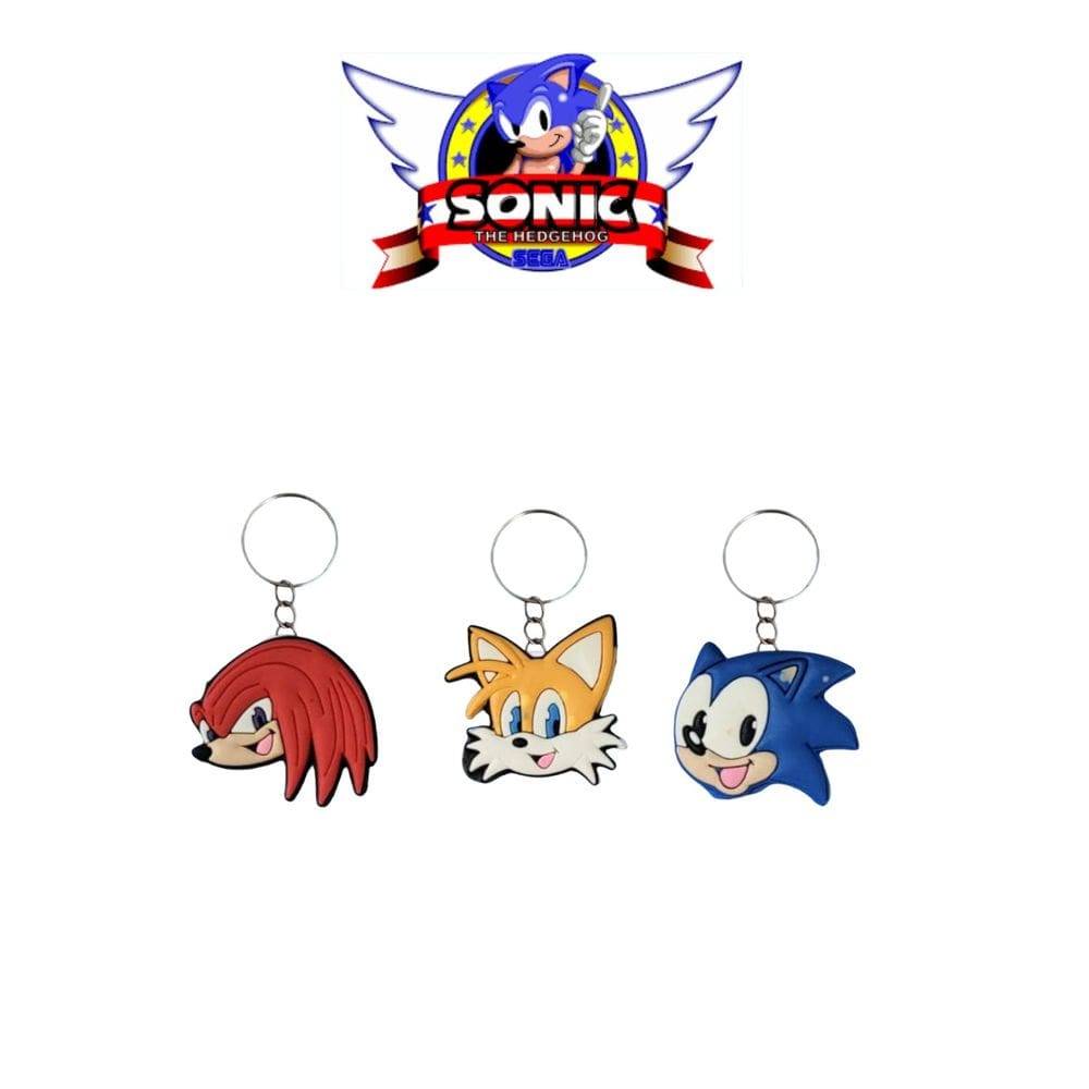Chaveiro Sonic para Lembrancinha de aniversário 12 peças Knuckles Taies Chaveiros para revenda papelaria