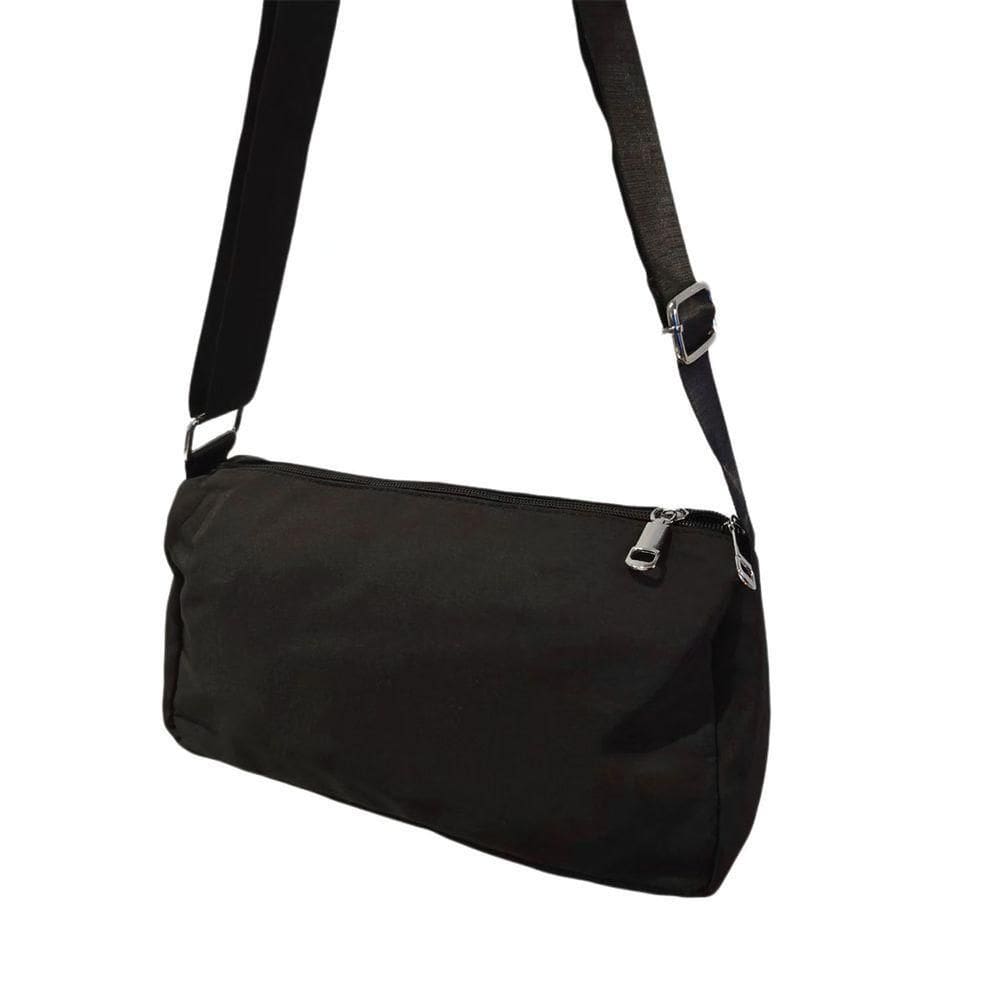 Bolsa Lateral Alça Grossa Transversal Casual Cor:preto