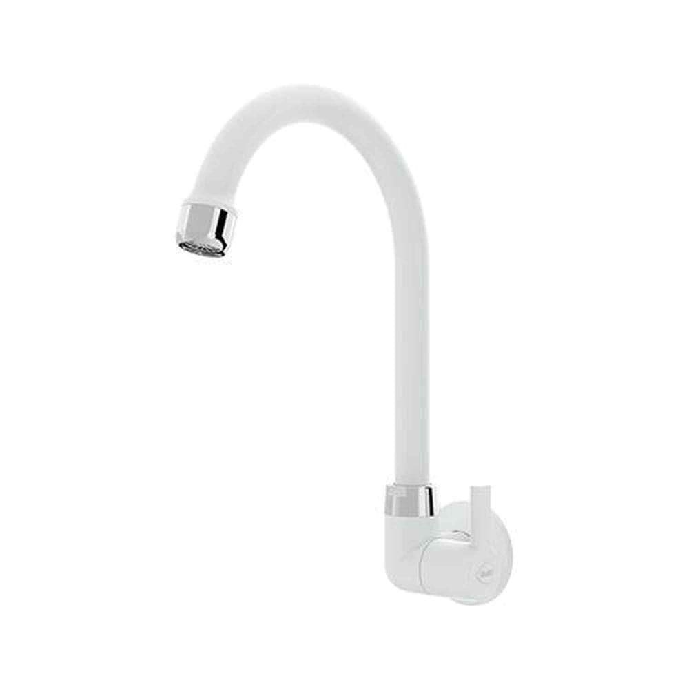 Torneira Cozinha Parede Bica Alta 1/2 Branco - Blukit Com Redutor De Vazão