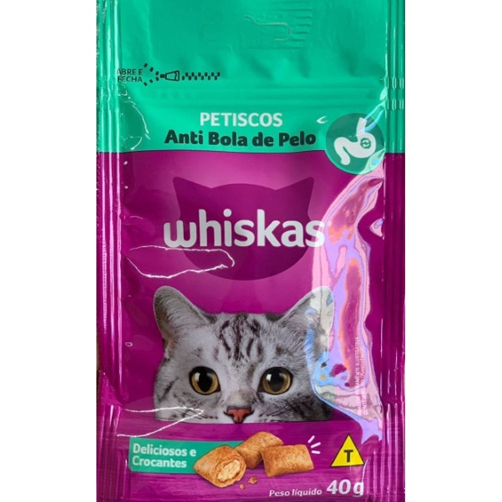 Whiskas Petiscos Anti Bola de Pelo 40 g