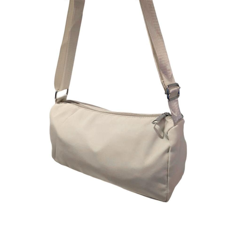 Bolsa Lateral Alça Grossa Transversal Casual Cor:branco