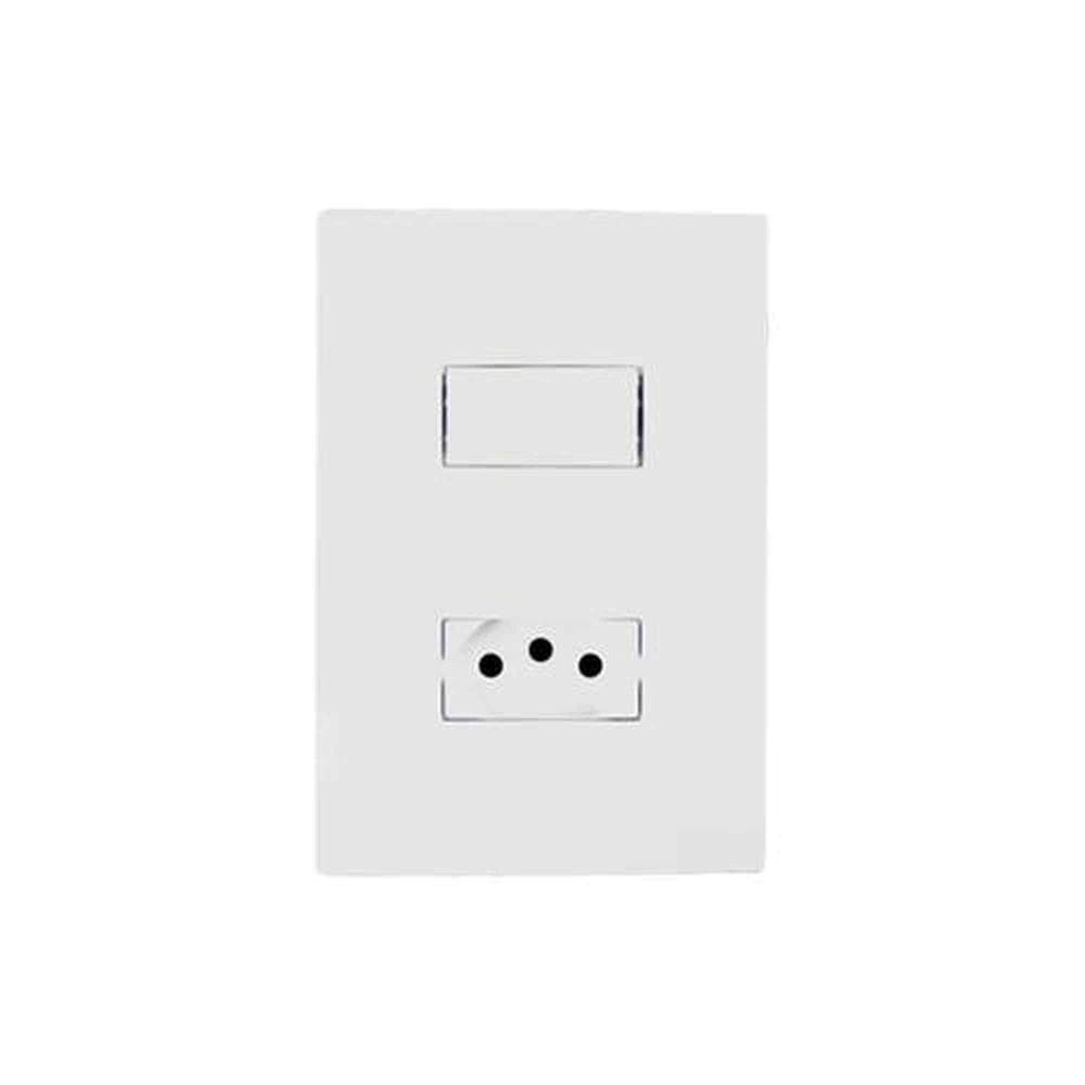 Interruptor Simples + Tomada 10a Linha I9 - Ilumi - Conjunto De Interruptor E Tomada