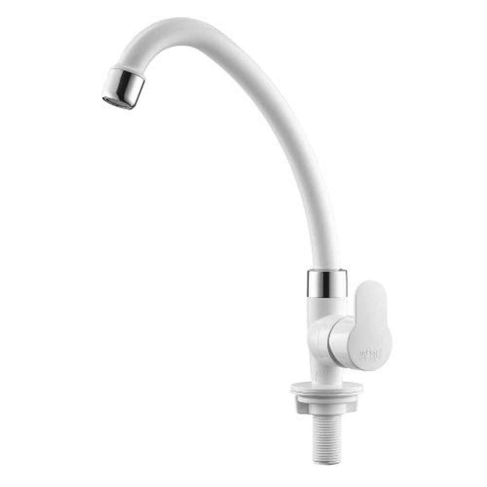 Torneira Tivoli Bica Móvel Mesa Branca/cromada - Abs De Alta Qualidade