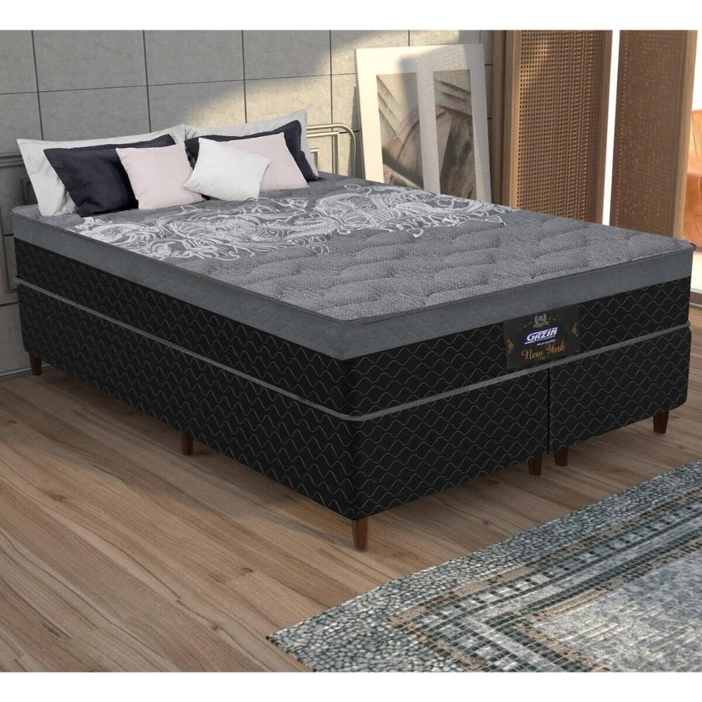 Cama Box Conjugado King com Colchão (193x65x203) New York HF Gazin CR35365