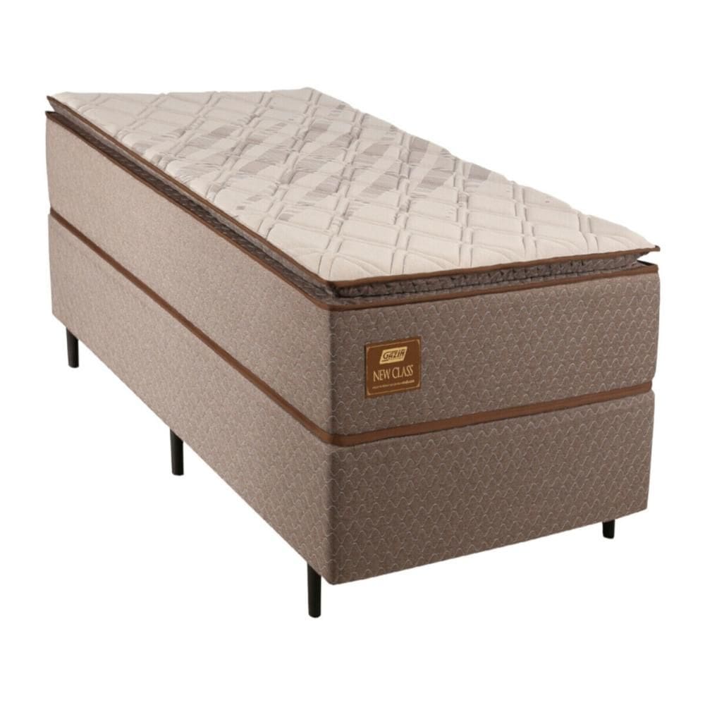 Cama Box Conjugado Solteiro com Colchão (88x68x188) New Class Gazin CR35322 Cacau