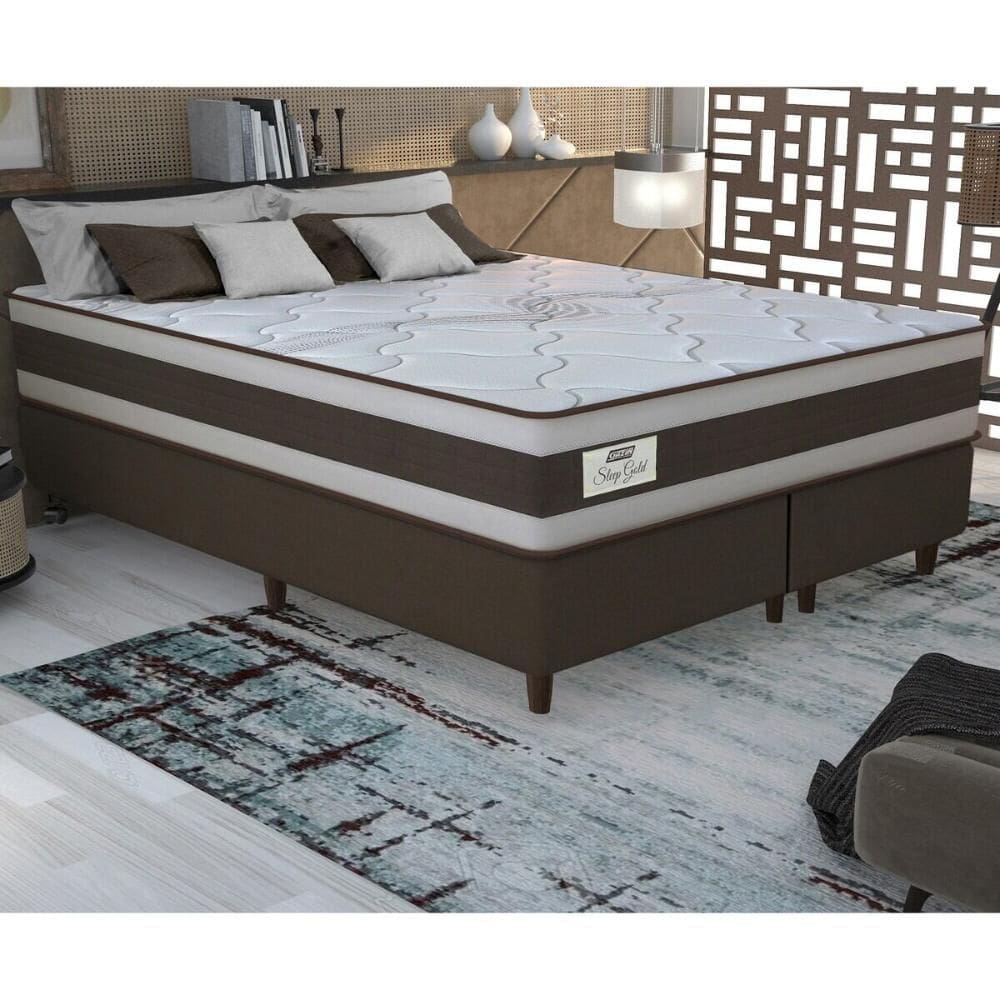 Cama Box Conjugado King com Colchão (193x73x203) Sleep Gold Gazin CR35356