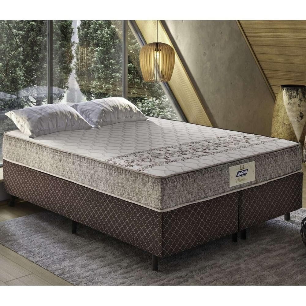 Cama Box Conjugado Queen com Colchão (158x59x198) Macau Gazin CR35361