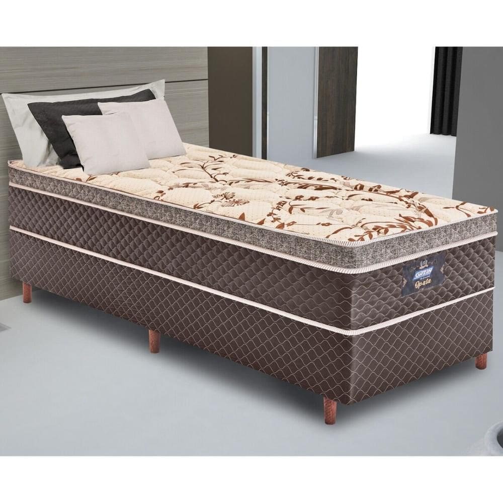 Cama Box Conjugado Solteiro com Colchão (88x71x188) Opala Gazin CR35332 Marrom