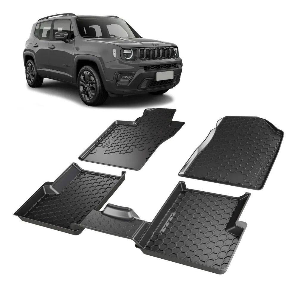 Jogo Tapete Jeep Renegade 2015 a 2025 Tipo Bandeja Preto