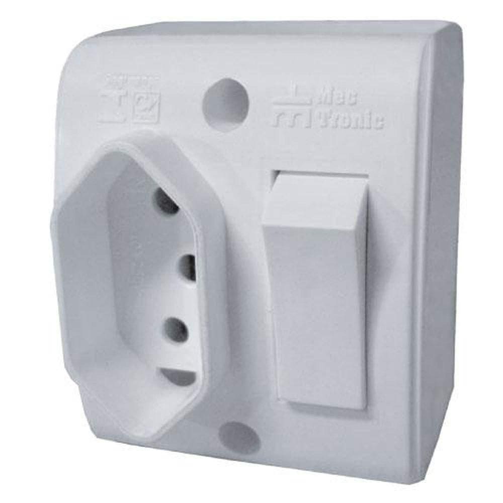 Interruptor Simples Com Tomada 10a + T 2p Branca - Mectronic