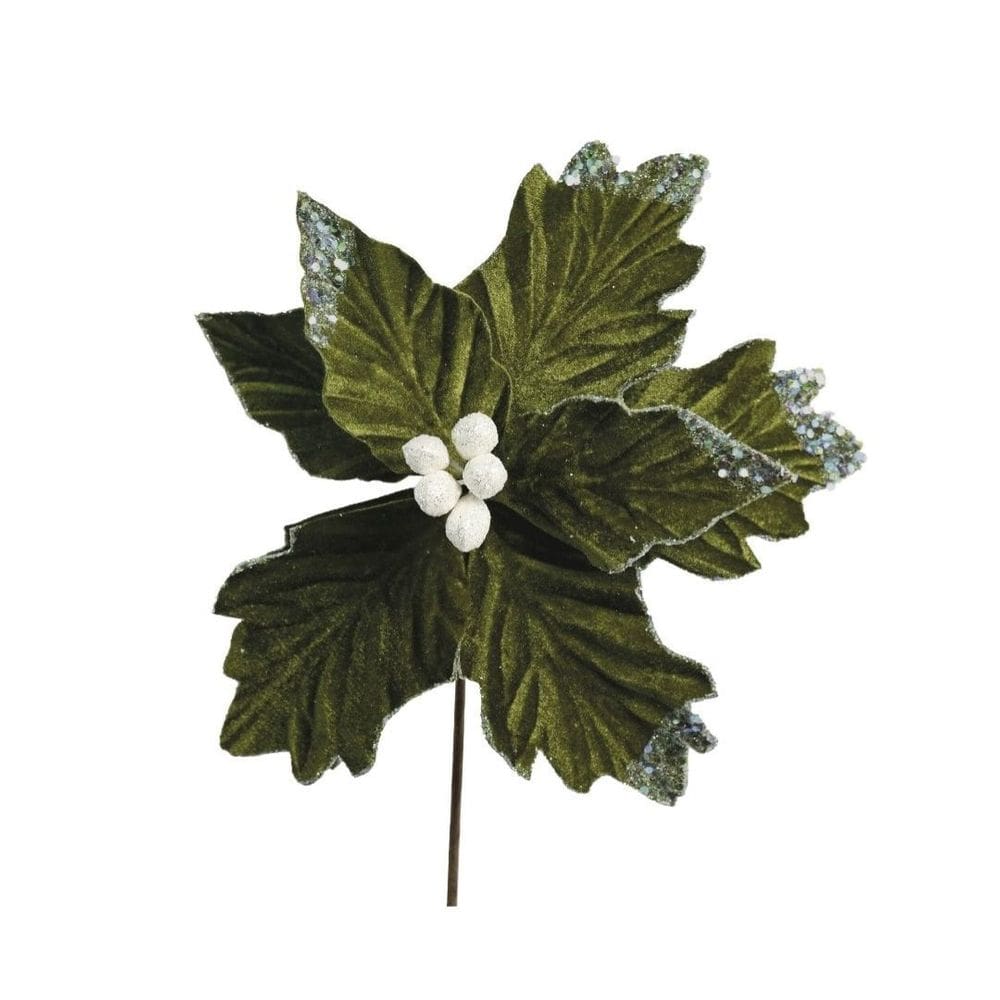 Flore Bico de Papagaio Veludo Verde Texturizado Luxo 25cm - Magizi