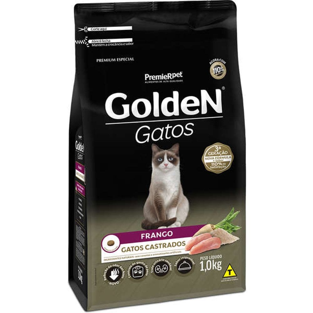 Golden Gatos Ad. Castr. Frango 1 Kg