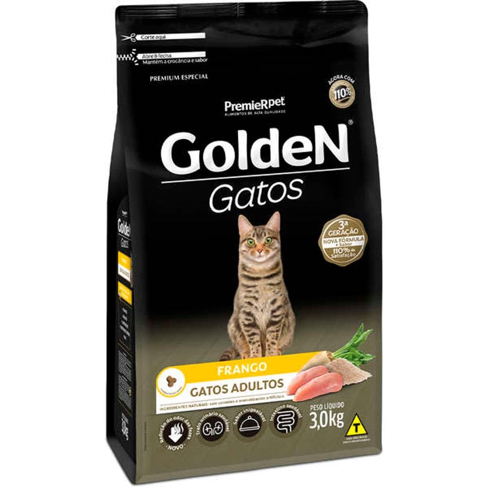 Golden Gatos Ad. Frango 3 Kg