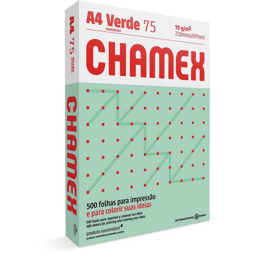 Papel Sulfite A4 Colorido Chamex 75G Verde