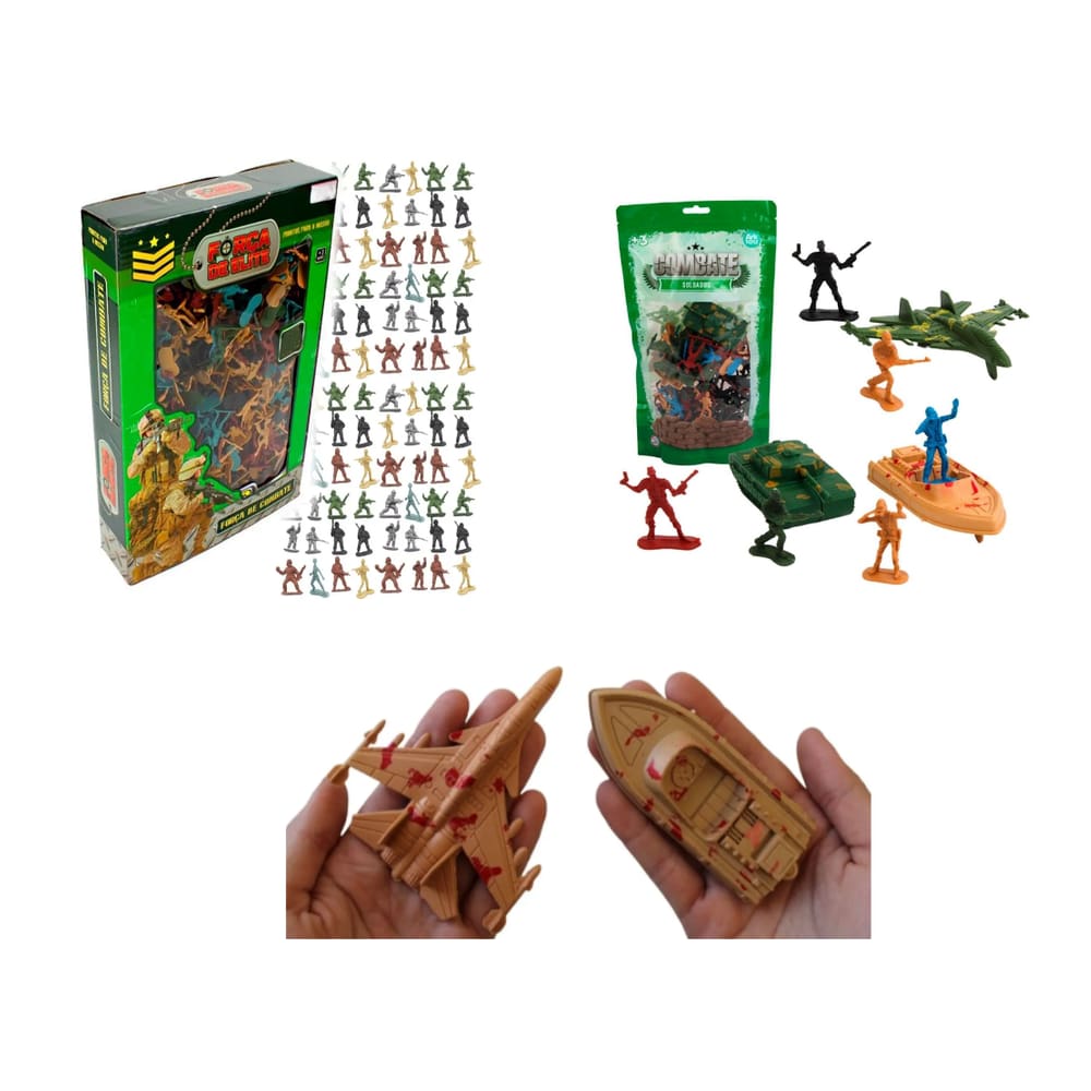 Kit 188 Soldados Brinquedo Exército Miniatura Militar Guerra