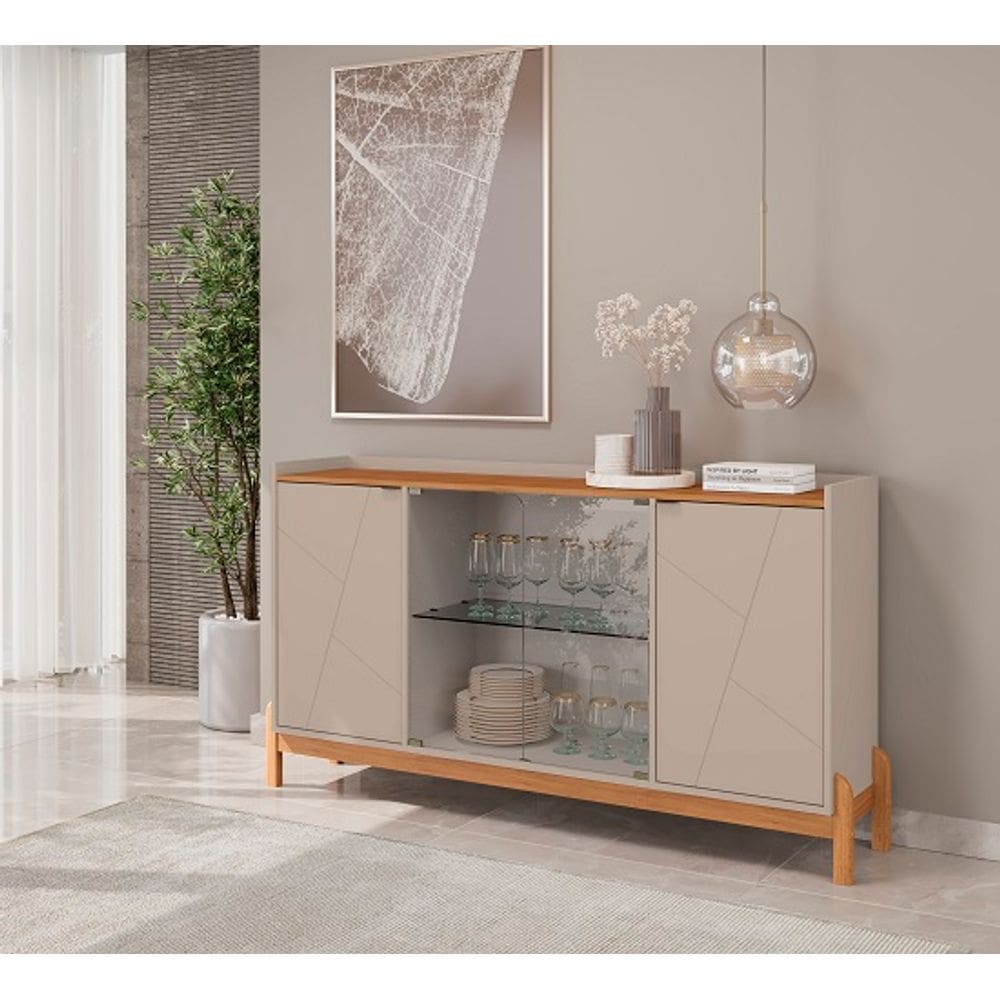 Buffet Bari 1.70 Off White/Cedro - Casa D Móveis