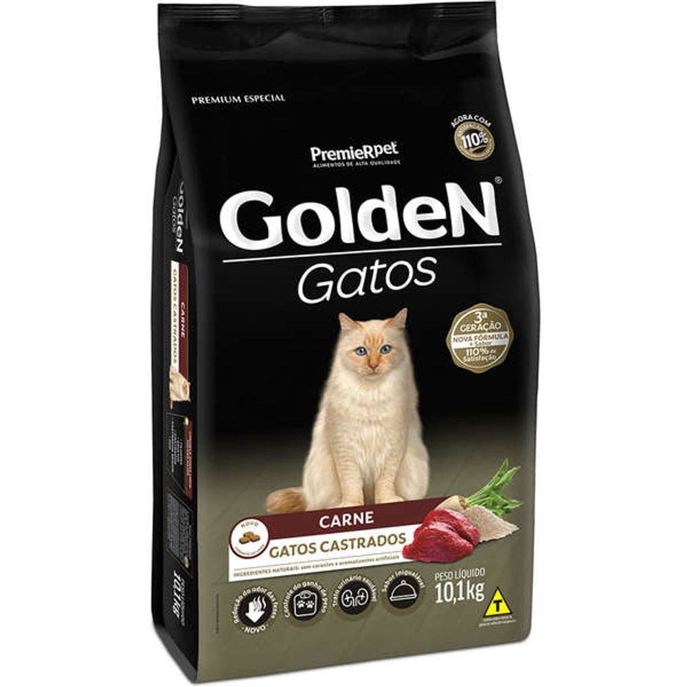 Golden Gatos Ad. Castr. Carne 10,1 Kg