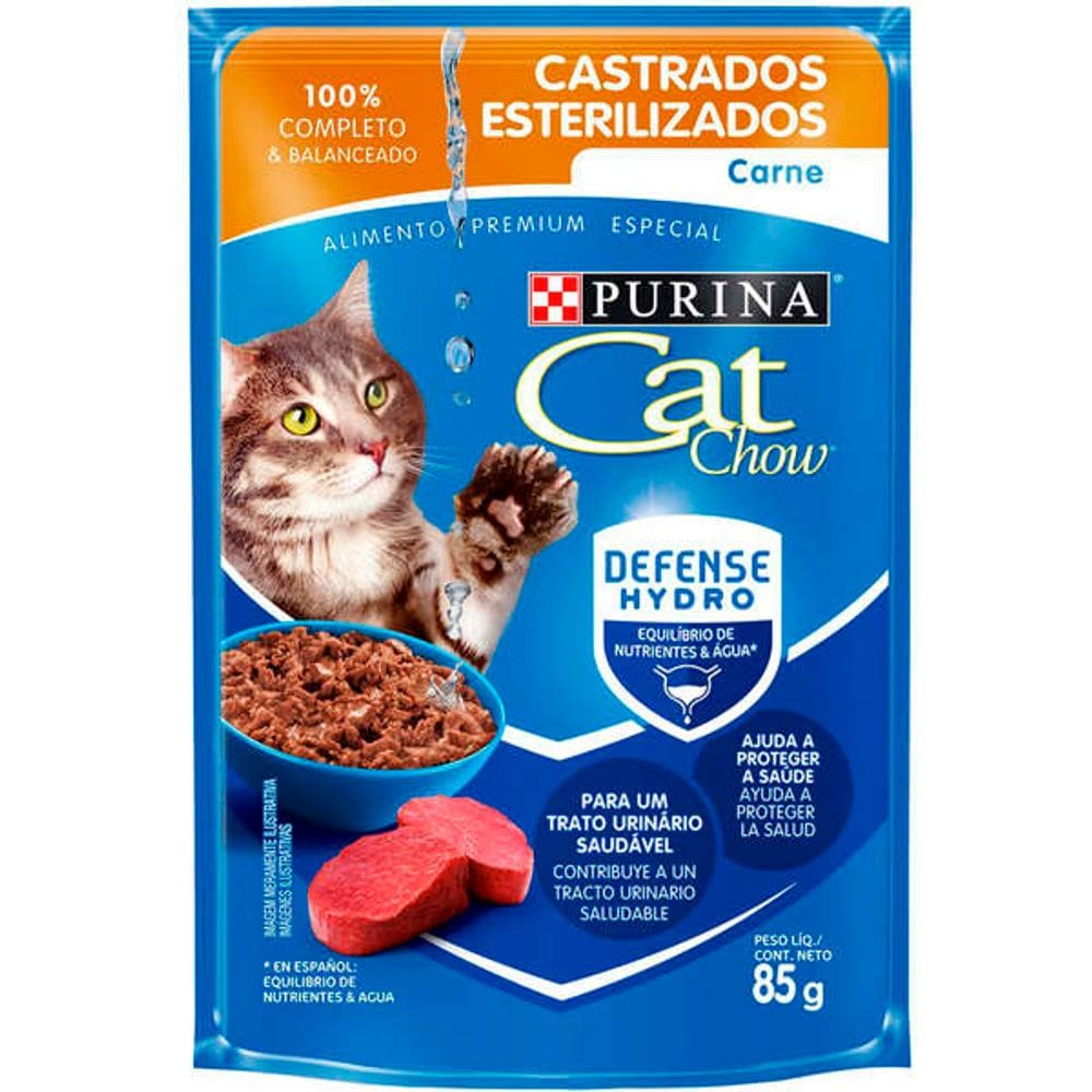 Cat Chow Sache Ad. Castr. Carne 85 g