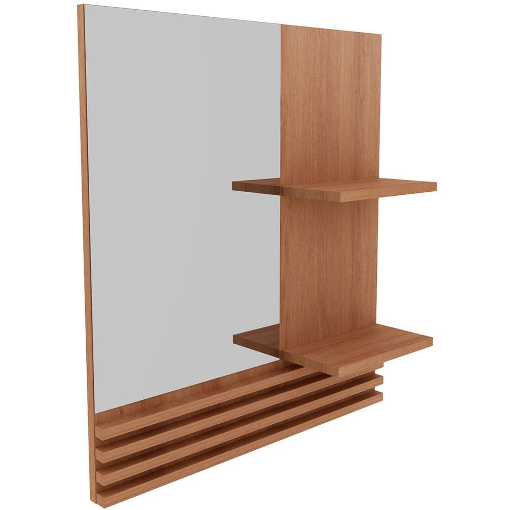 Espelheira para Banheiro 60 cm 2 Prateleiras Sâmia