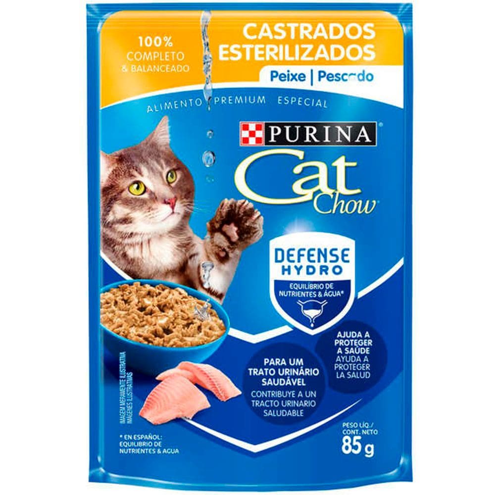 Cat Chow Sache Ad. Castr. Peixe 85 g