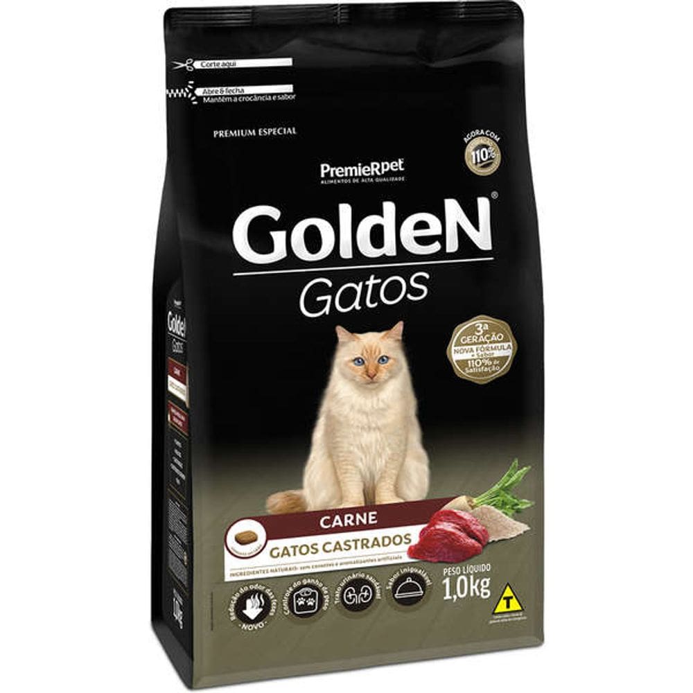 Golden Gatos Ad. Castr. Carne 1 Kg