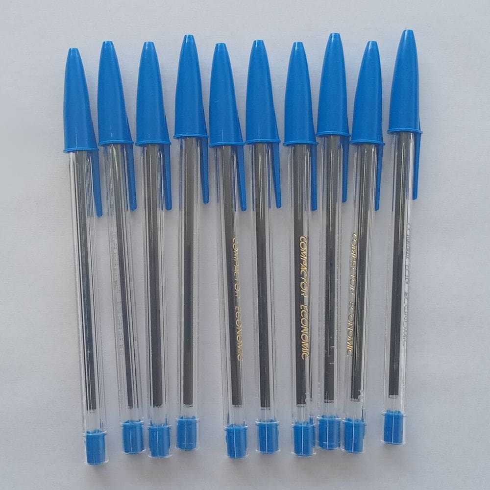 Caneta Esferográfica Economic 1.0mm Azul Compactor (Kit com 10 Unidades)