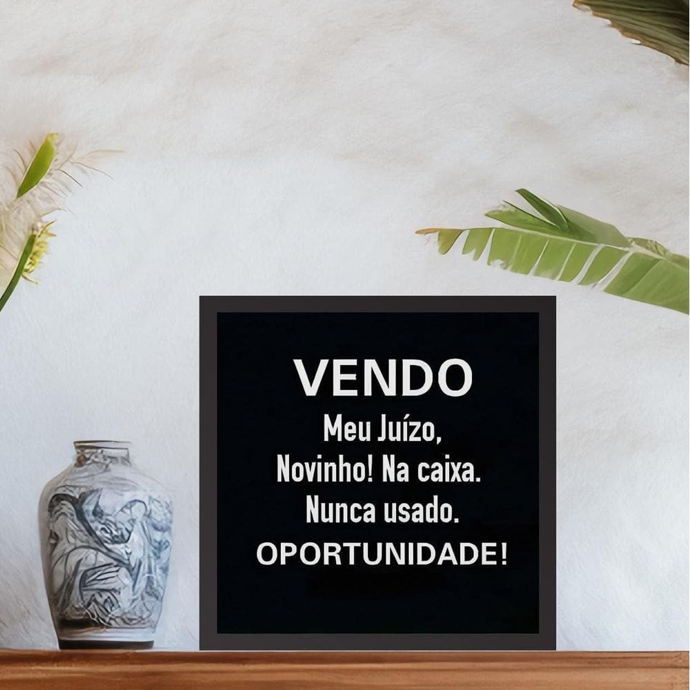 Quadro Vendo Meu Juízo - 33X33Cm