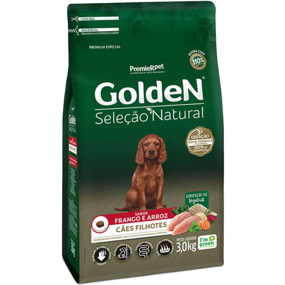 Golden Seleçao Nat. Caes Filhote 3 Kg