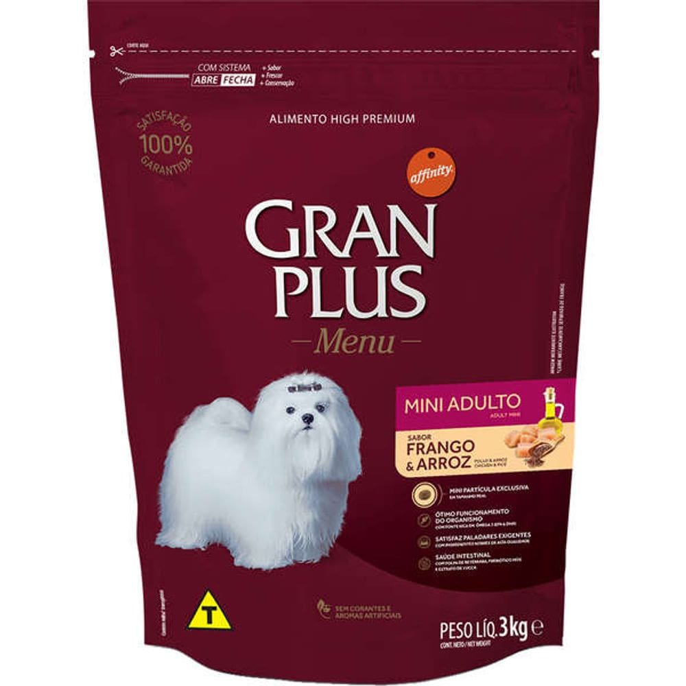 Gran Plus Caes Ad. Mini Frango 3 Kg